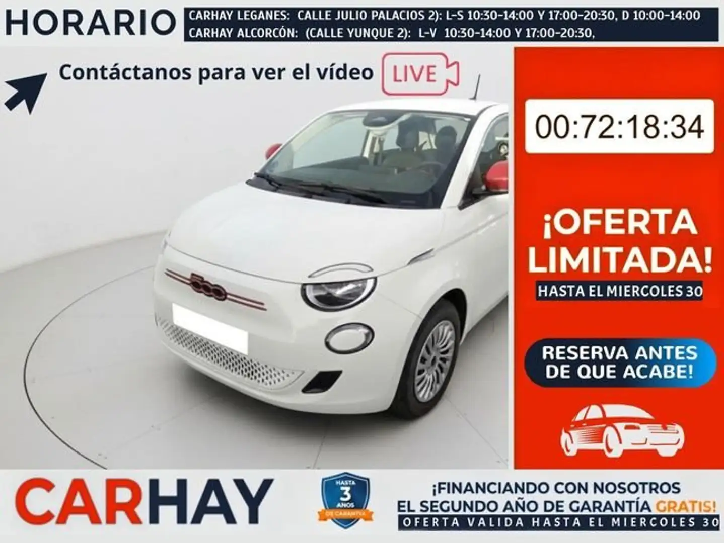 Fiat 500 Red Hb 320km 85kW (118CV) Blanco - 1