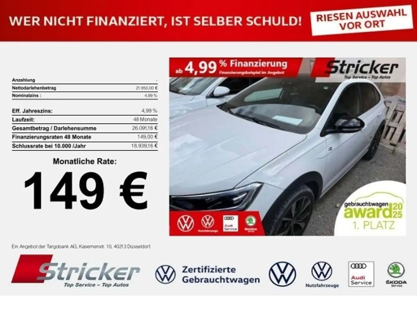 Volkswagen Taigo R-Line 1.0TSI DSG 149,-ohne Anzahlung Pano Kamera Weiß - 1