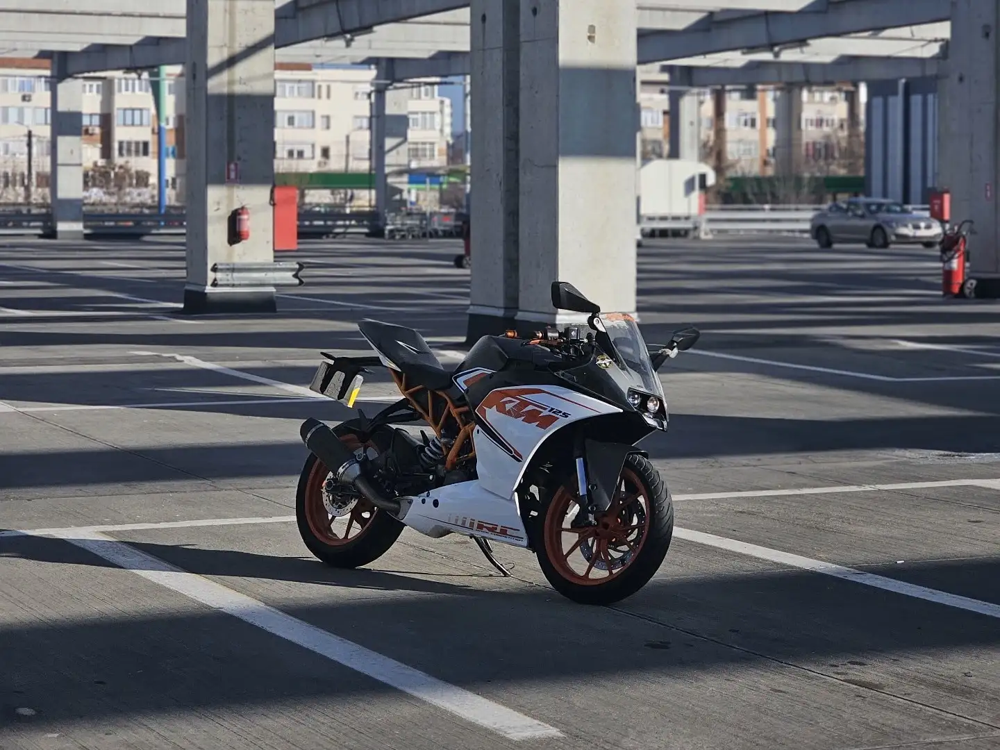 KTM RC 125 ABS ,Exhaust Leo Vience with homologation Alb - 1