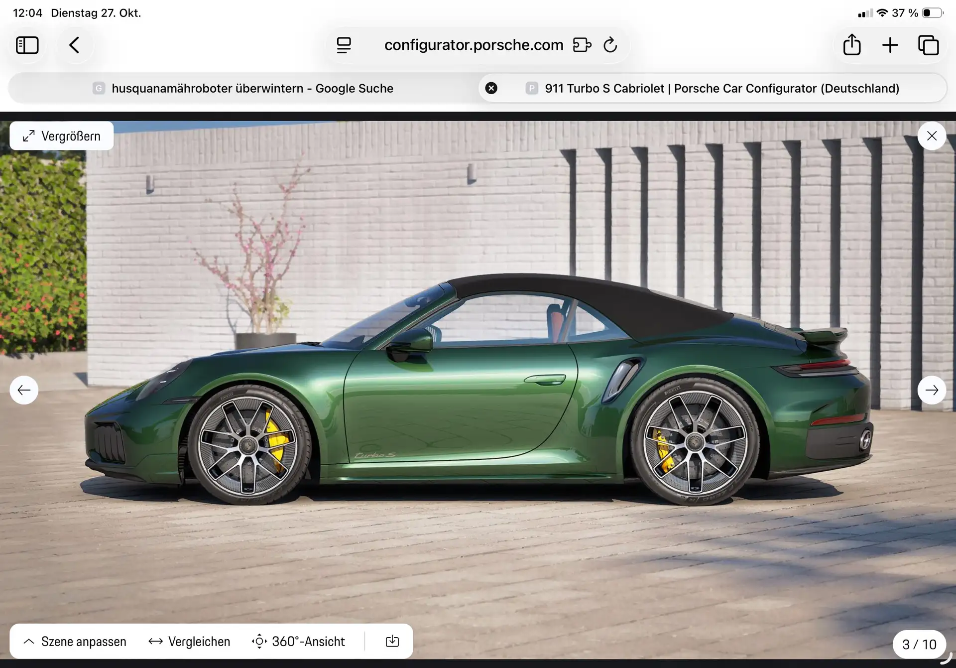 포르쉐 911 Turbo S Cabriolet 2026 초록 사진 2