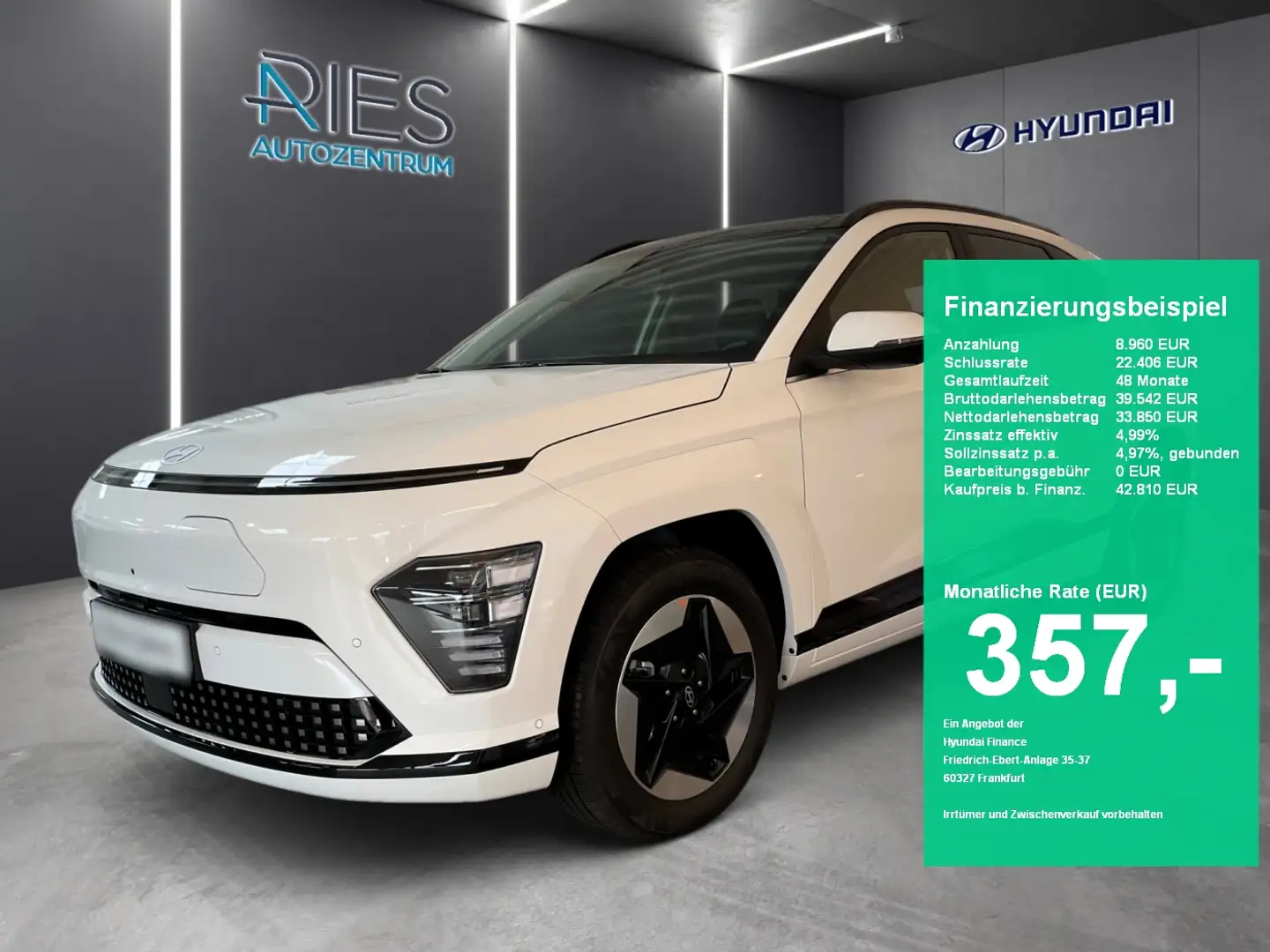 Hyundai KONA SX2 EV 65kWh 360*HUD*KlimaA*LED*Leder*Navi Blanc - 1