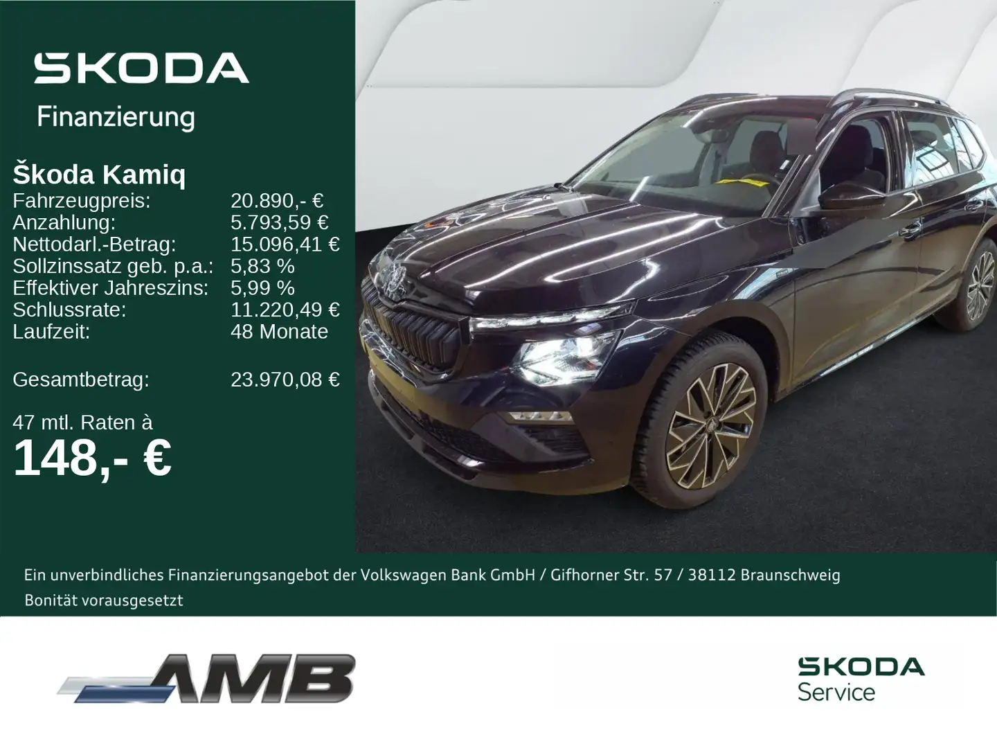 Skoda Kamiq Tour 1.0 TSI Matrix-LED/Black/Sitzhzg/RFK Schwarz - 1