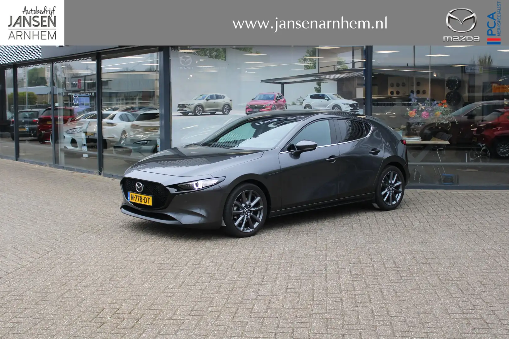 Mazda 3 HB 2.0 e-SkyActiv-G 150 M Hybrid Sportive , Adap C Grijs - 1