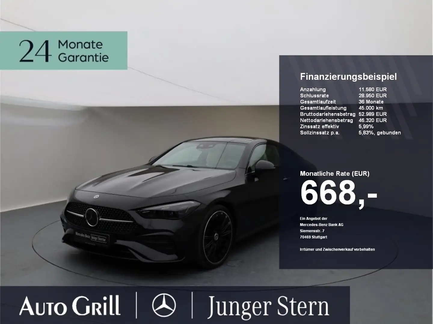 Mercedes-Benz CLE 220 d Cp AMG Night Pano FAP+ Burm HuD 360 Schwarz - 1