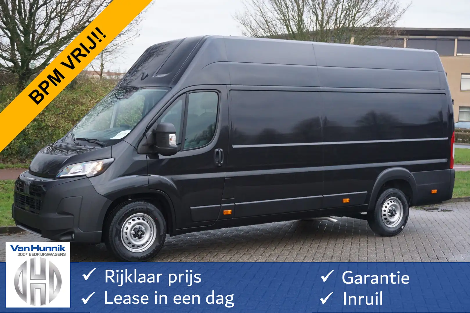 Fiat Ducato Maxi 35 2.2 180PK L4H3 EAT8 AUT BPM VRIJ!! Clima, Zwart - 1