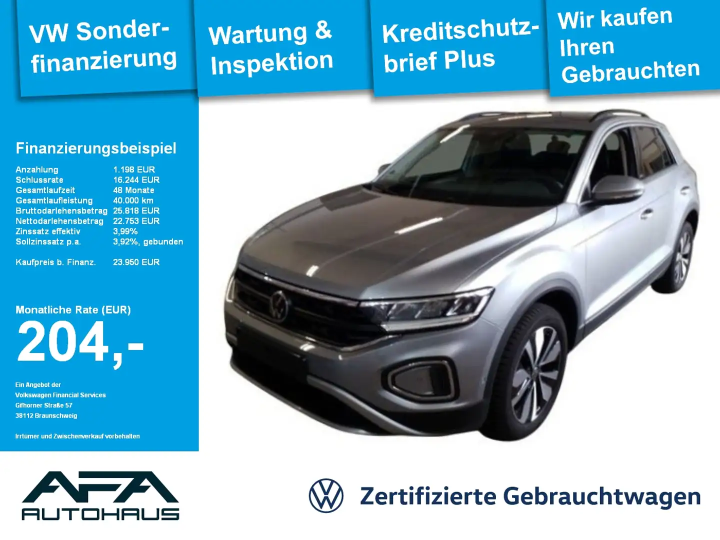 Volkswagen T-Roc 1.0 TSI MOVE Navi*LED*ACC*App-Connect Argent - 1