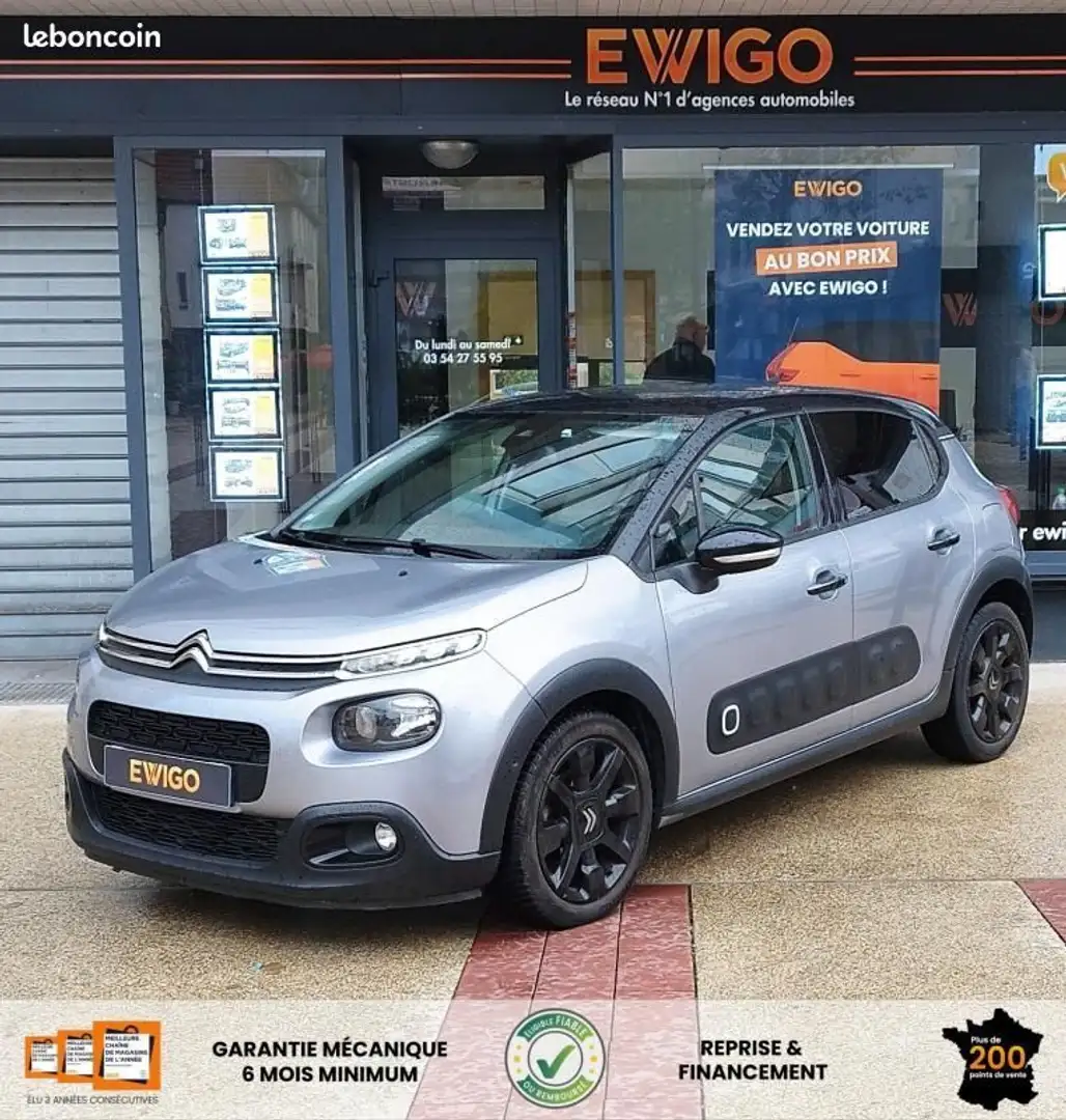Citroen C3 Citroën 1.2 110CH SHINE S-S CARPLAY SIEGES CHAUFFANT GPS CAMERA ENTRETIEN Grigio - 1
