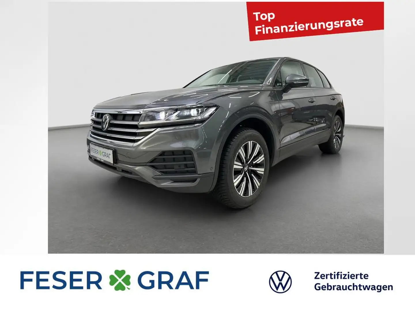 Volkswagen Touareg V6 TDI 170 KW 4-Motion AHK Kamera Leder Grijs - 1