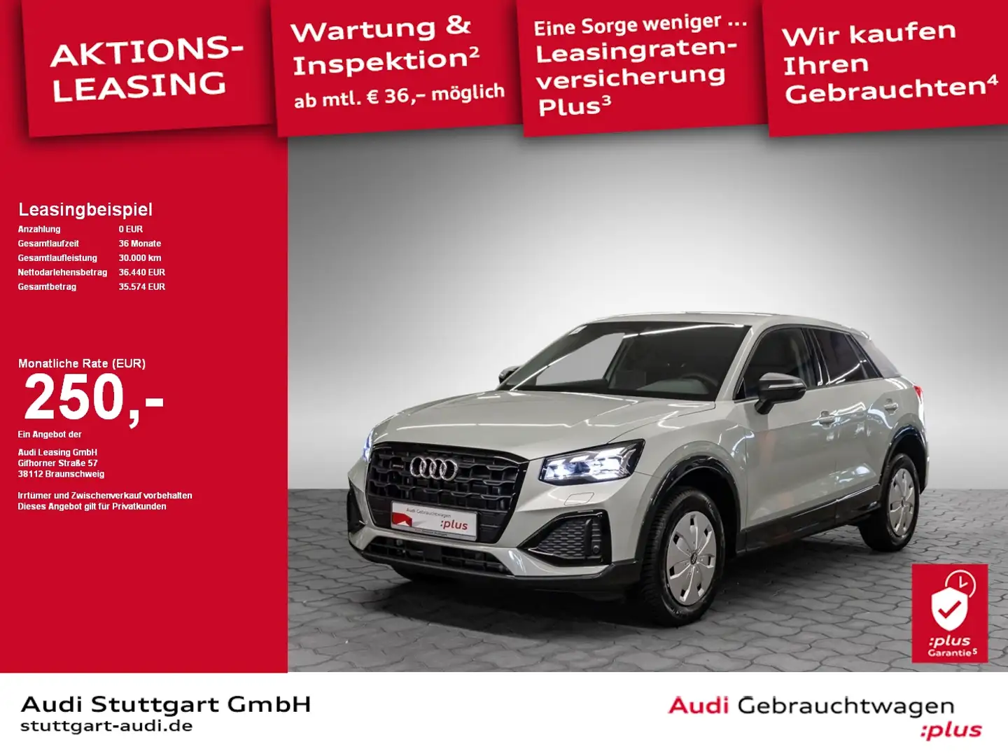 Audi Q2 advanced 40 TFSI quattro S tronic AHK SHZ VC Silber - 1