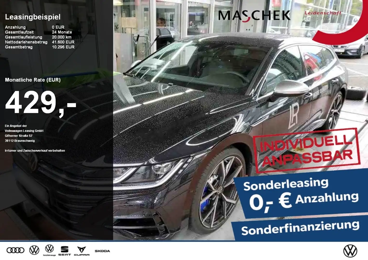 Volkswagen Arteon Shooting Brake R *Sonderleasing* AHK Keyless Massa Schwarz - 1