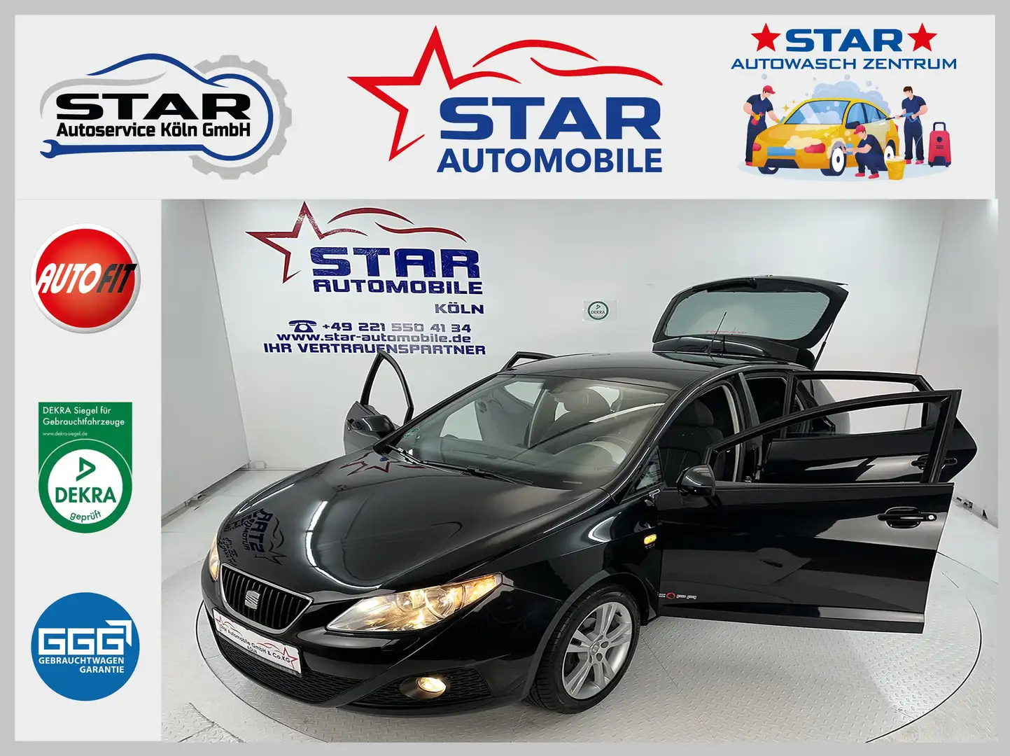 SEAT Ibiza Ibiza Copa 1,2 Ltr.-77 kW TSI*KLIMA*SH*TP*ESP*ABS* Schwarz - 1