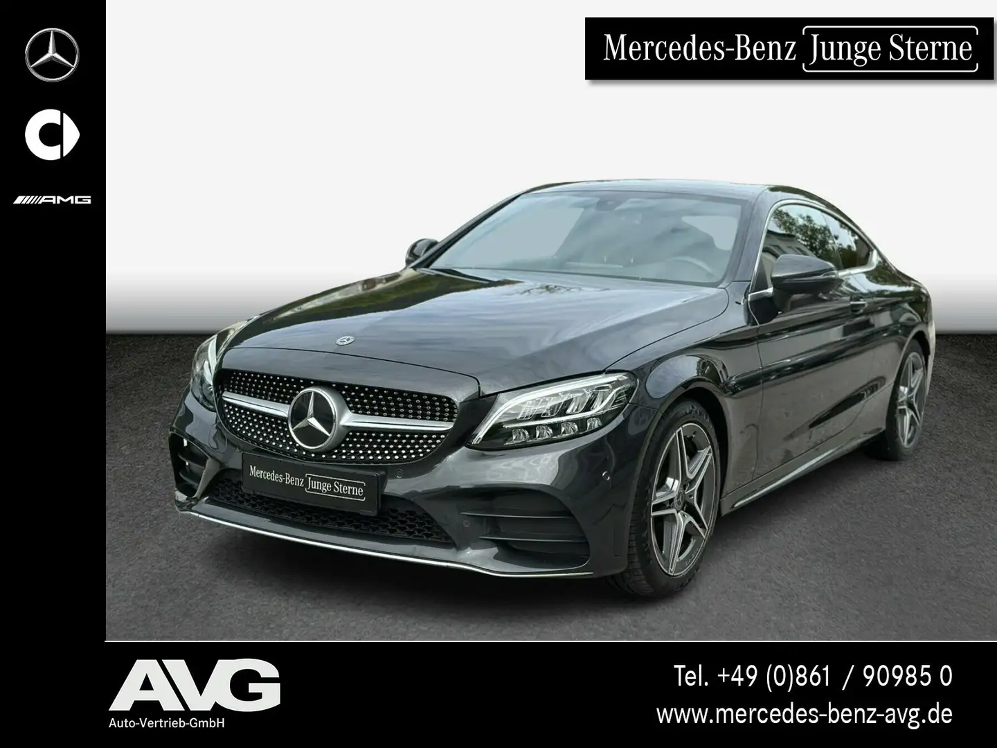 Mercedes-Benz C 200 C 200 Coupé AMG Distronic Kamera LED 360°Guard Gris - 1