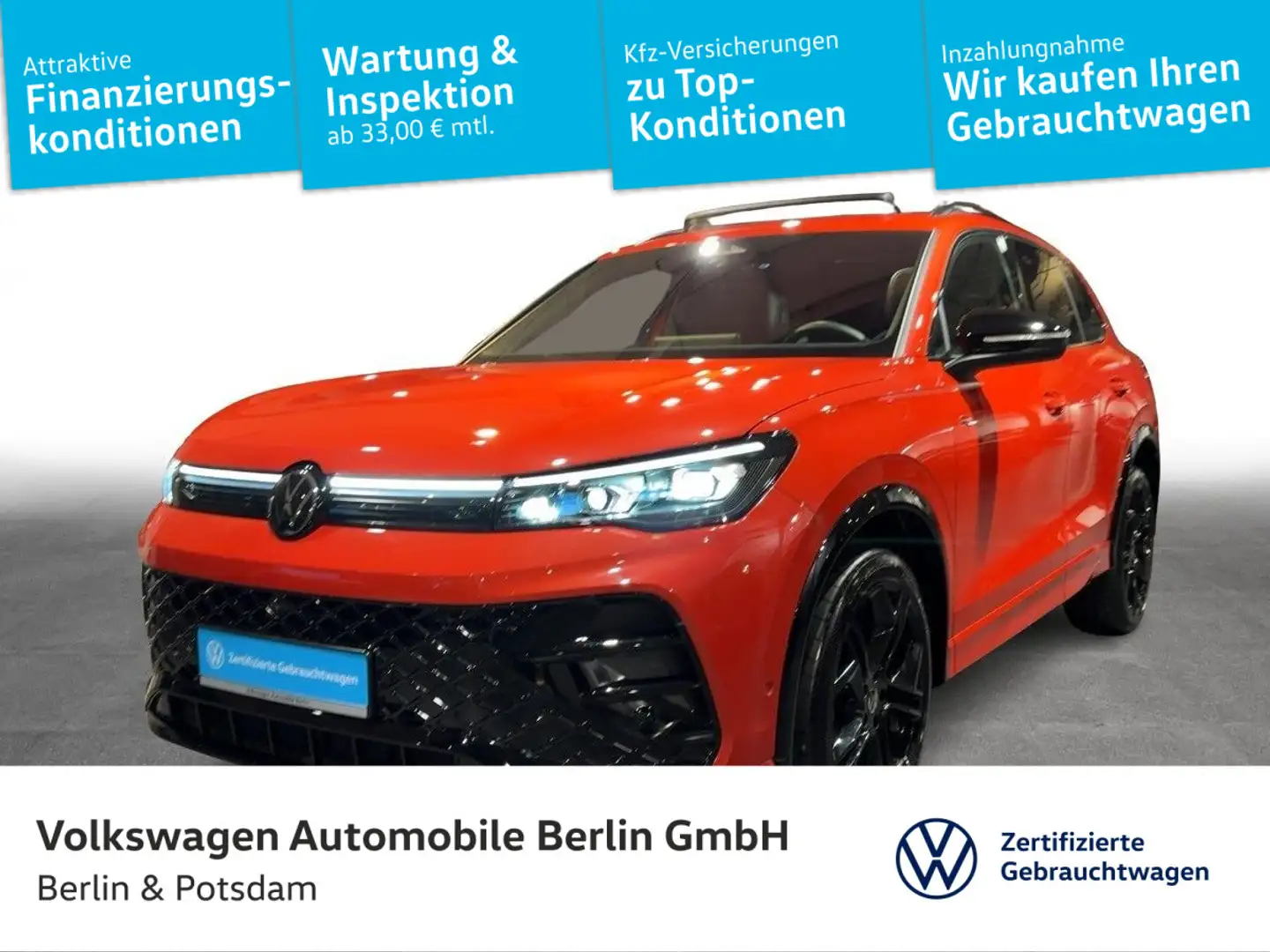 Volkswagen Tiguan 2.0TDI DSG R-Line 4x4 STHZG P-DACH LEDER Rot - 1