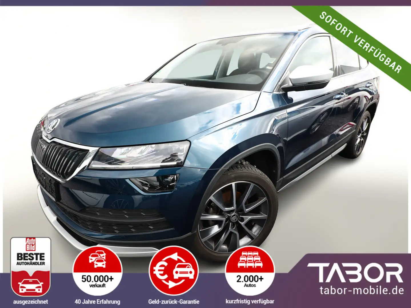 Skoda Karoq 1.5 TSI 150 DSG Scout LED Nav ACC eHk AHK Bleu - 1