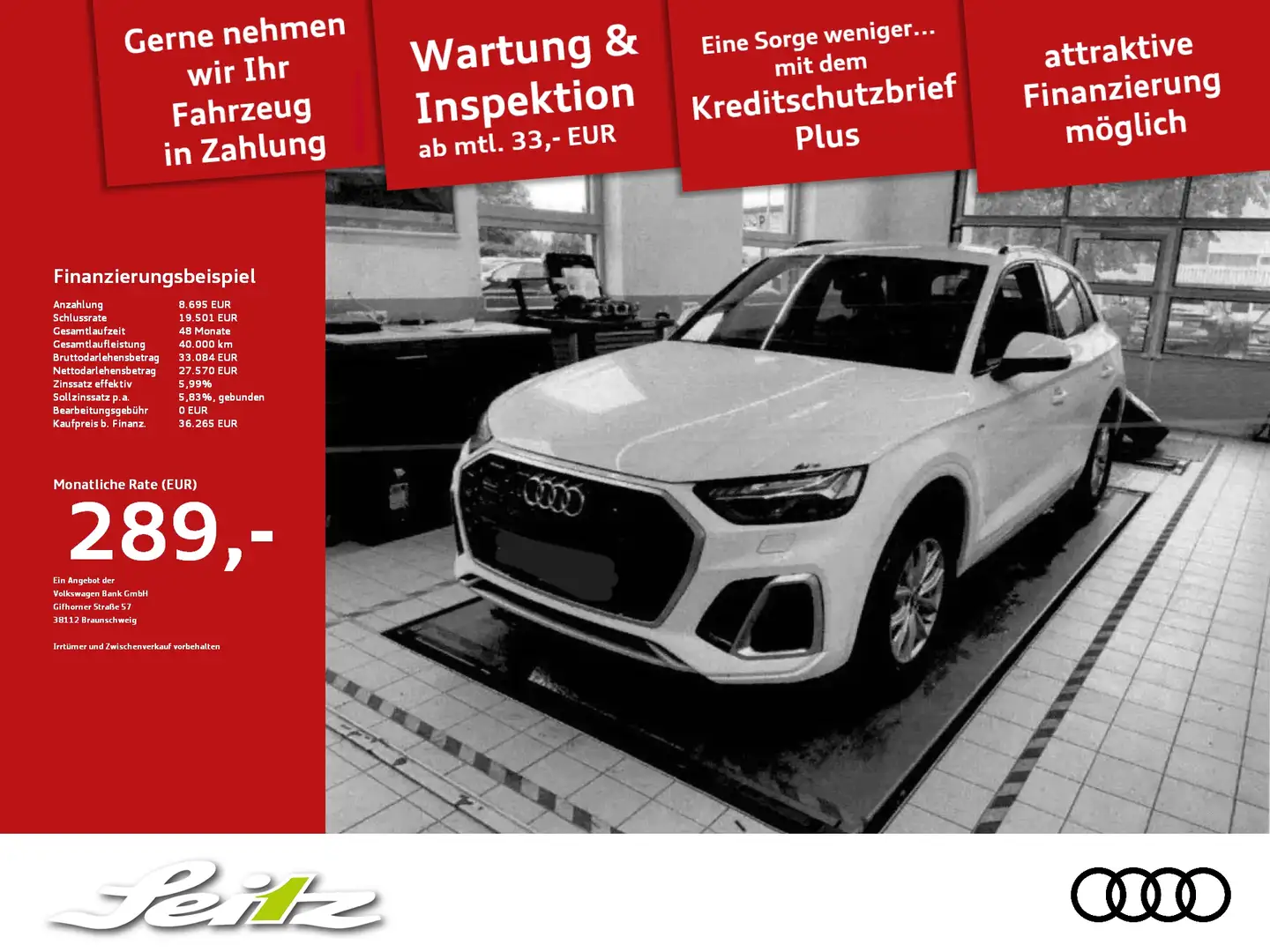 Audi Q5 40 TDI quattro S line *AHK*STANDH*MATRIX*NAVI* Bianco - 1