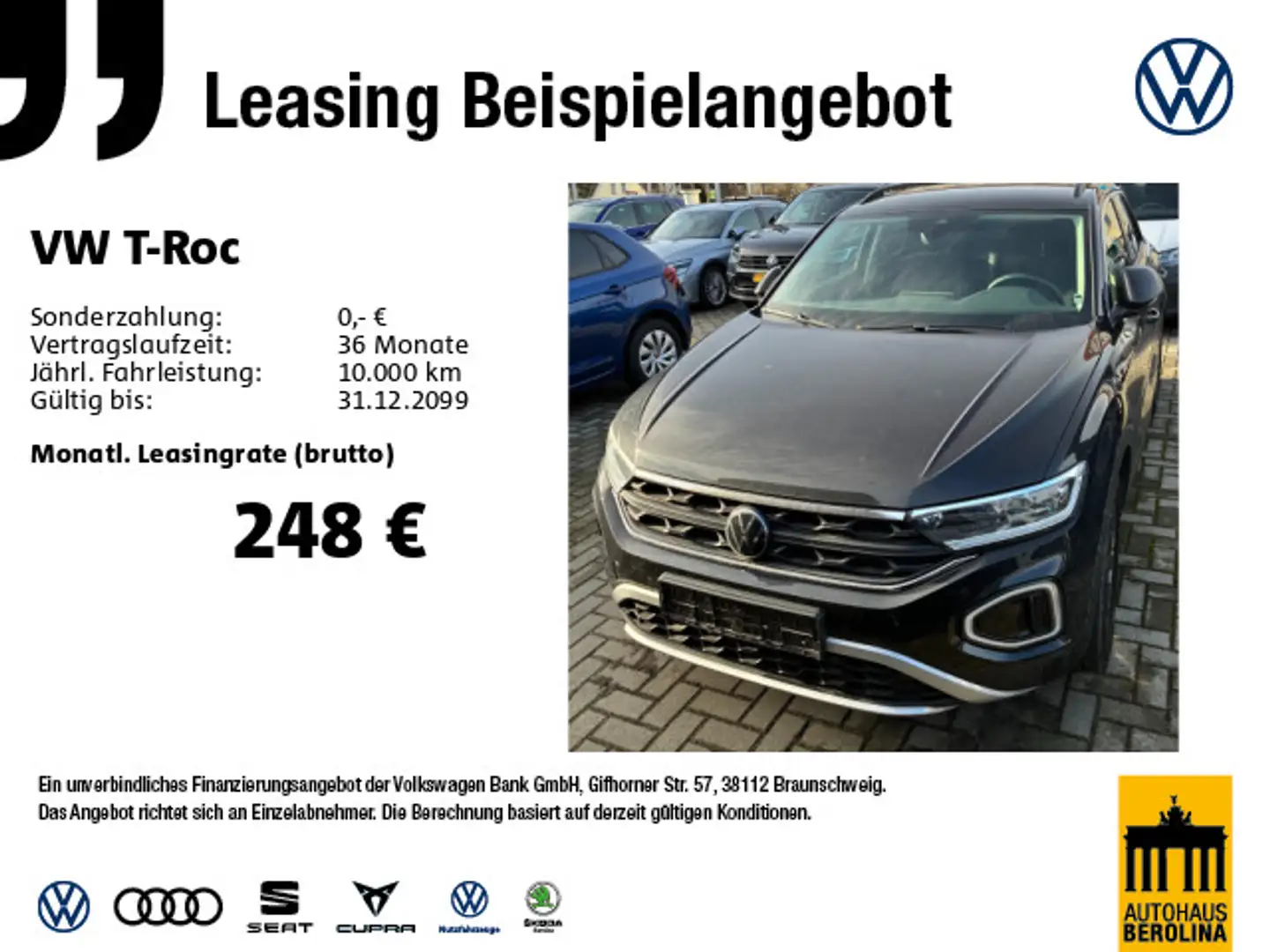 Volkswagen T-Roc 1.0 TSI Life *ACC*LED+*R-CAM*SHZ* Schwarz - 1