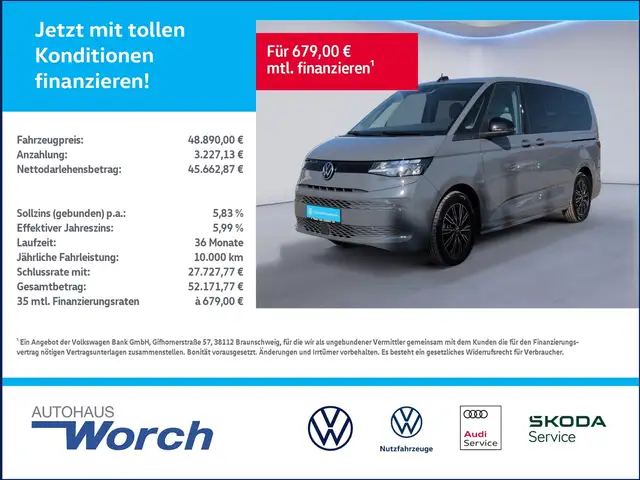 Volkswagen T7 Multivan 2.0 TDI LÜ Klima LED Navi Alu
