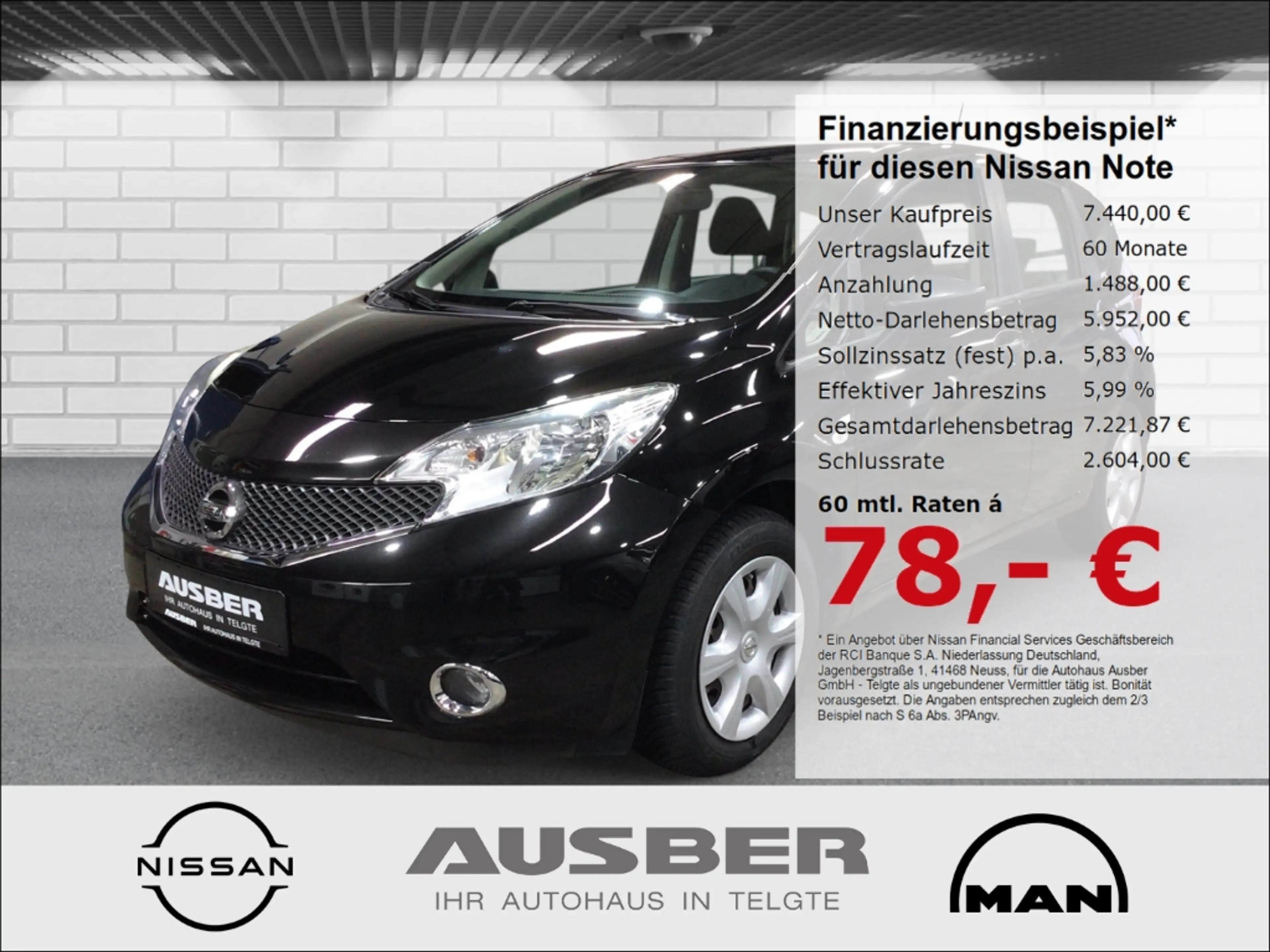Nissan Note Klimaanlage Allwetterreifen Bluetooth VISIA 2. Han