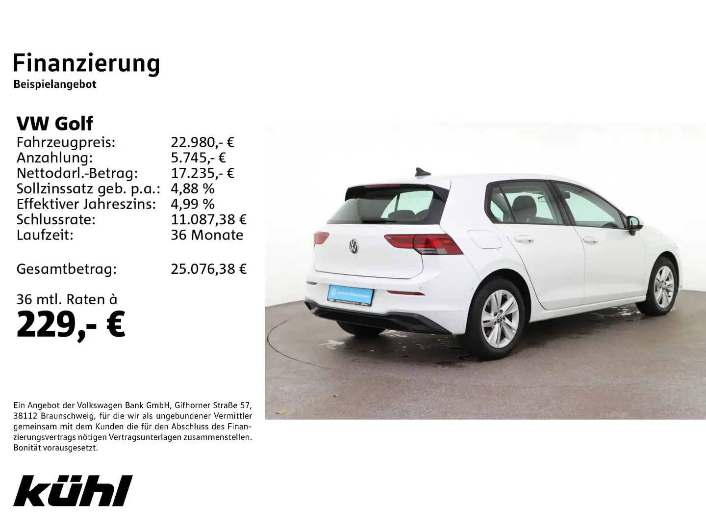 Volkswagen Golf 8 VIII 2.0 TDI Fahrschulfahrzeug - Life ACC Weiß - 2