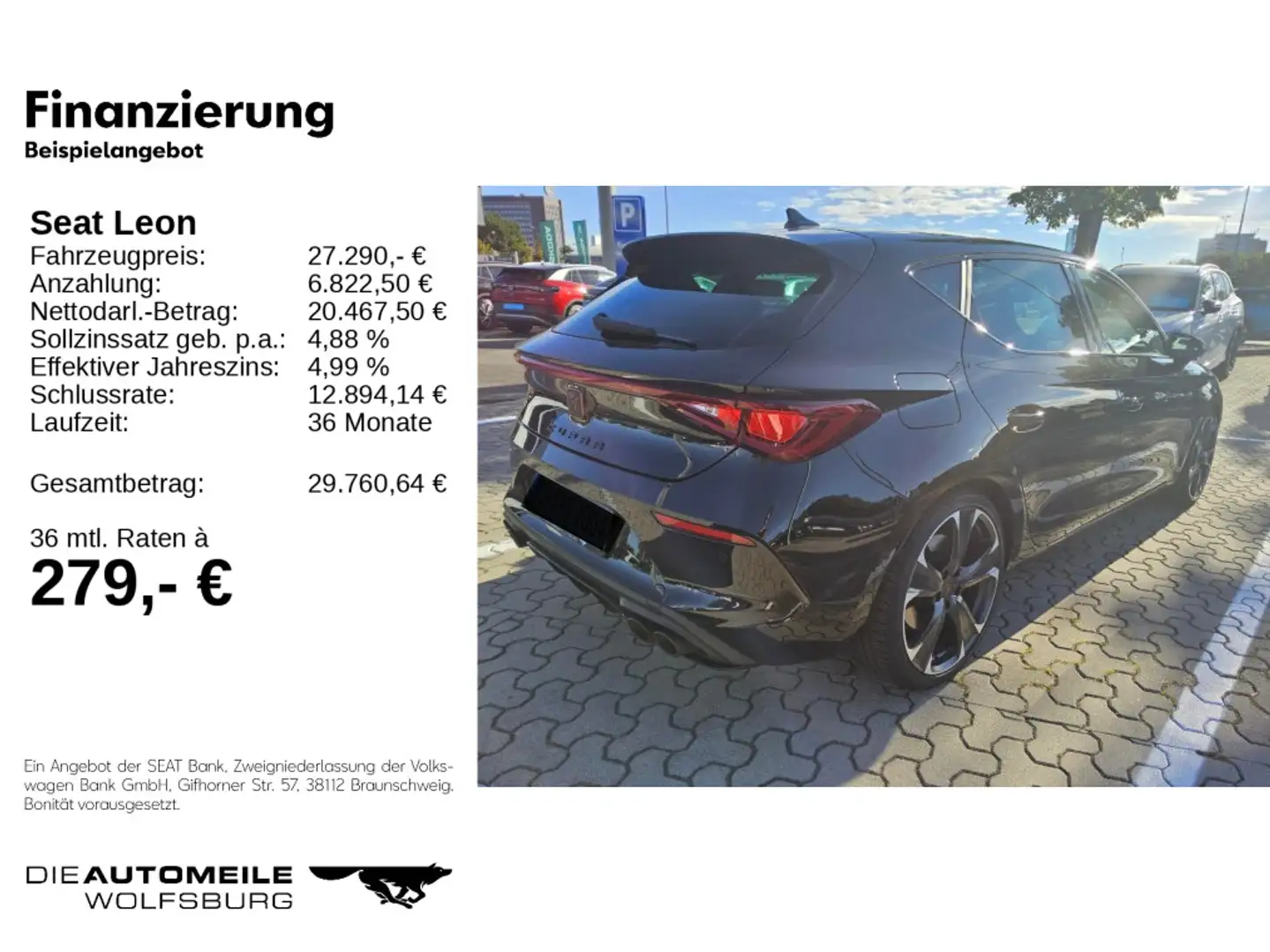 SEAT Leon 2.0 TSI DSG VZ ACC/Rückkam/Multilenk Schwarz - 2