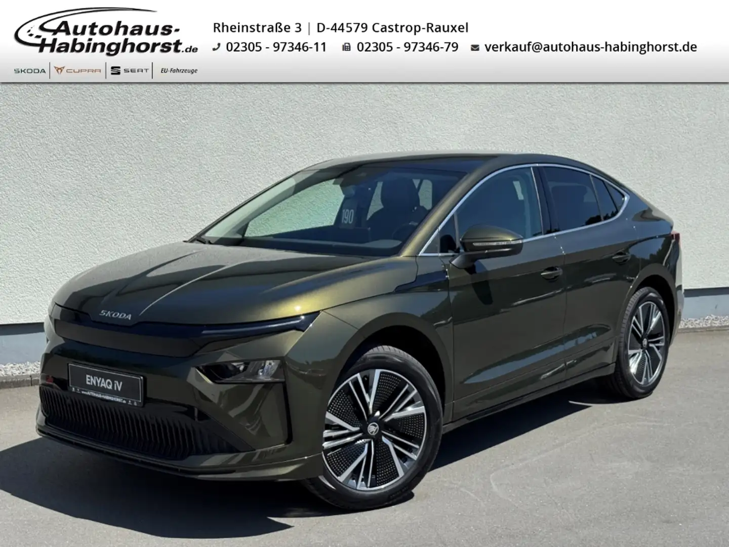 Skoda Enyaq Coupe 60 - 63kWh AHK e.Hk Navi PDC ACC 20Alu Зелёный - 1