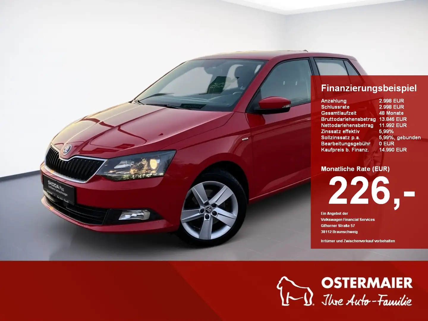 Skoda Fabia 1.0TSI LED.DSG.NAV.DriverA.GRA.FrontA.SHZ.PDC.SMAR Rosso - 1
