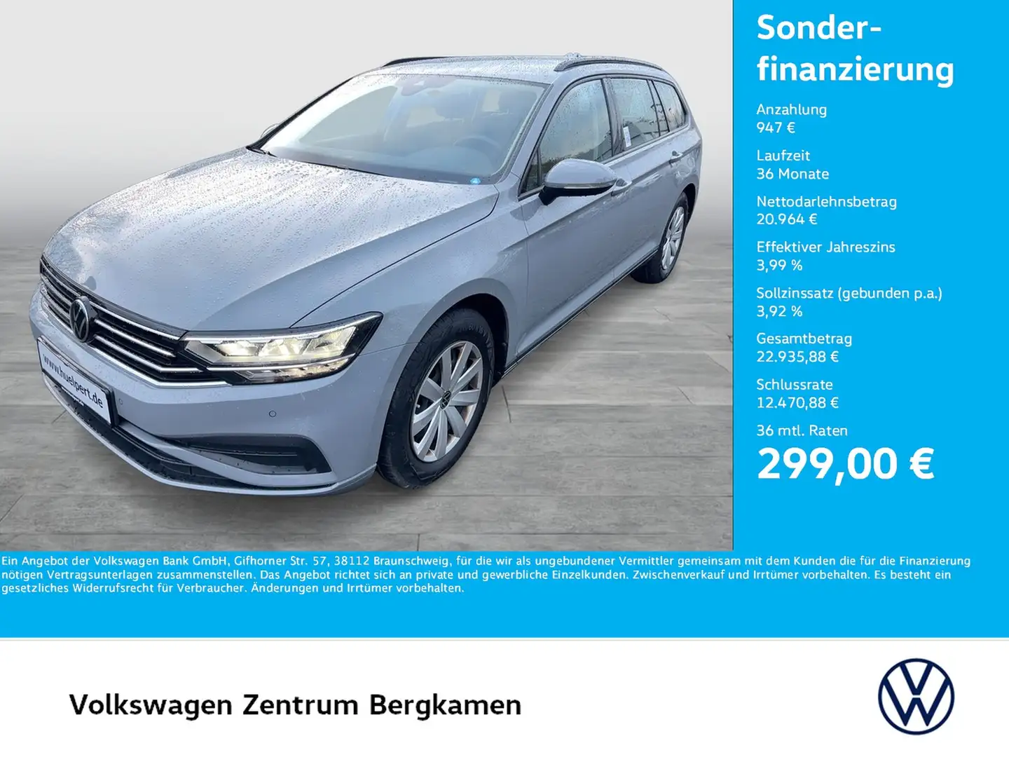 Volkswagen Passat Variant 2.0 CAM ACC NAVI SITZHEIZUNG LED Grau - 1
