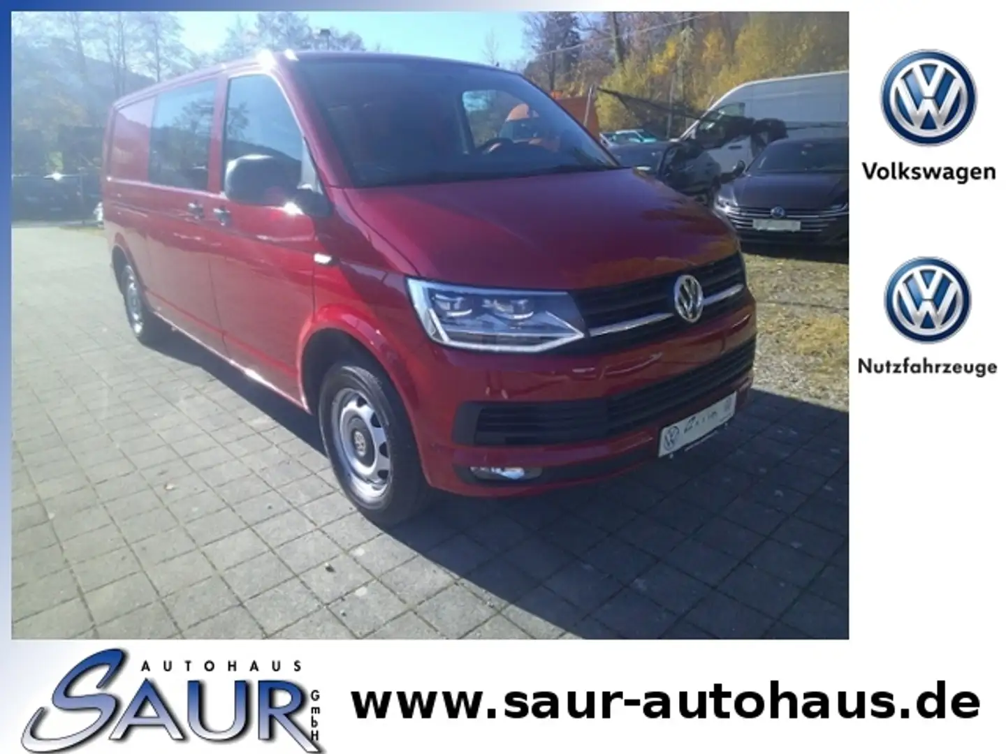 Volkswagen T6 Kombi Transporter Kasten LR 2.0 TDI*Klima*LED*AHK*SHZ*G Rot - 1