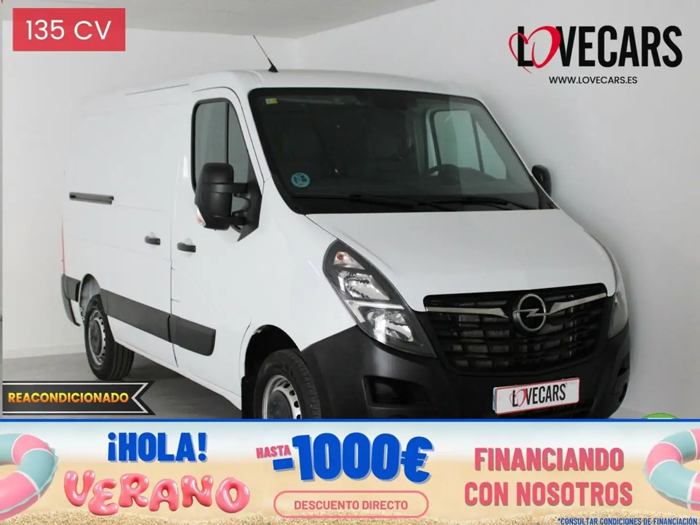 Opel Movano 2.3 CDTI L1 H1 FURGÓN CERRADO 6 VEL 135 Blanco - 1