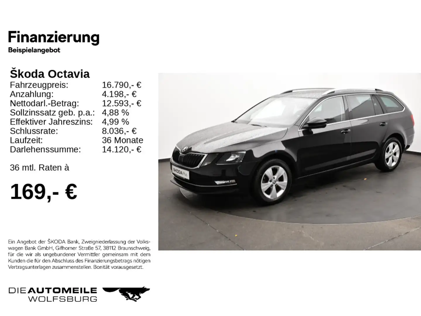 Skoda Octavia 3 III Combi 1.6 TDI DSG Style AHK/ACC/SI Zwart - 2