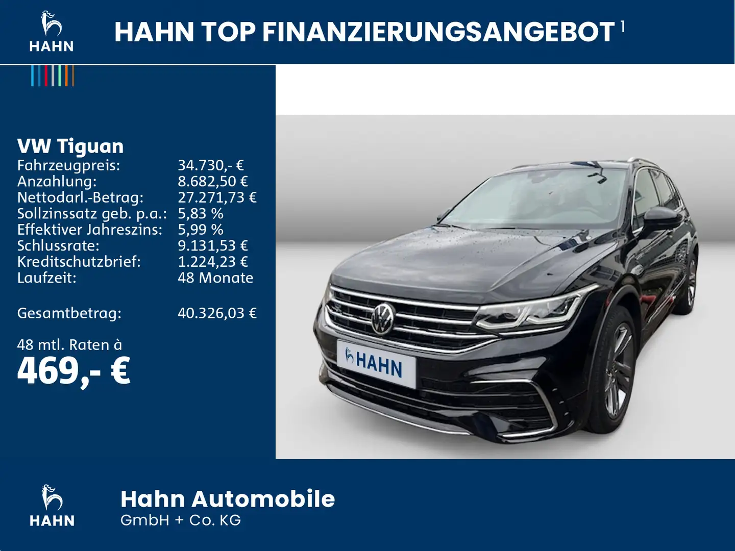 Volkswagen Tiguan 2.0TSI DSG 4Mo R-Line AHK 360° DCC Navi Schwarz - 2
