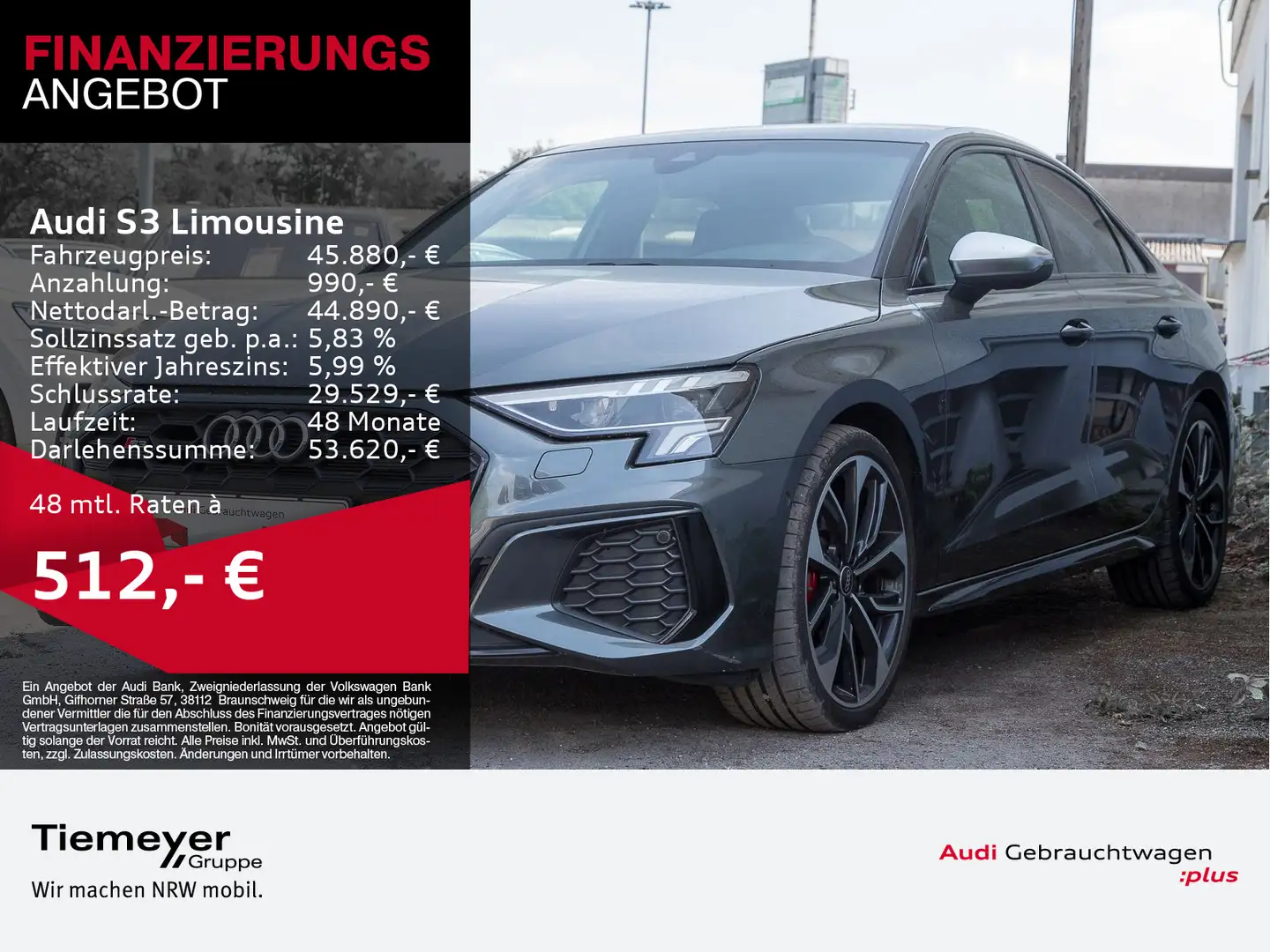 Audi S3 2.0 TFSI Q LM19 NAVI+ SITZHZ PRIVAC Grau - 1