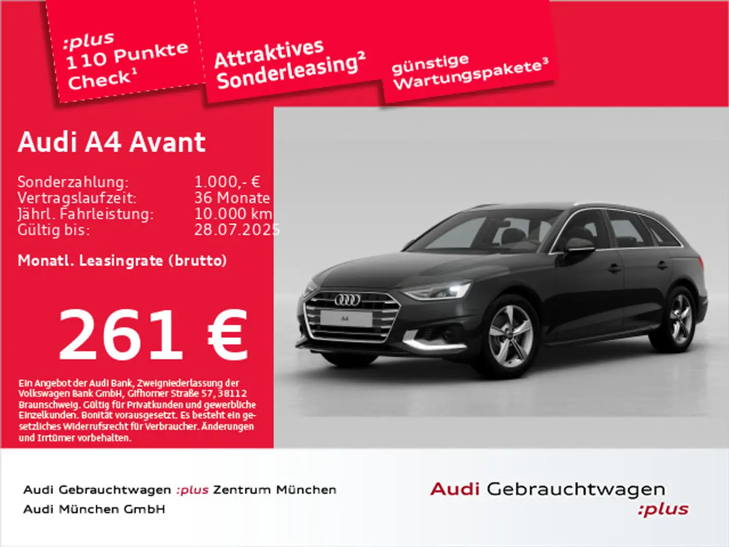 Audi A4 35 TDI S tronic advanced Virtual+/Leder Schwarz - 1