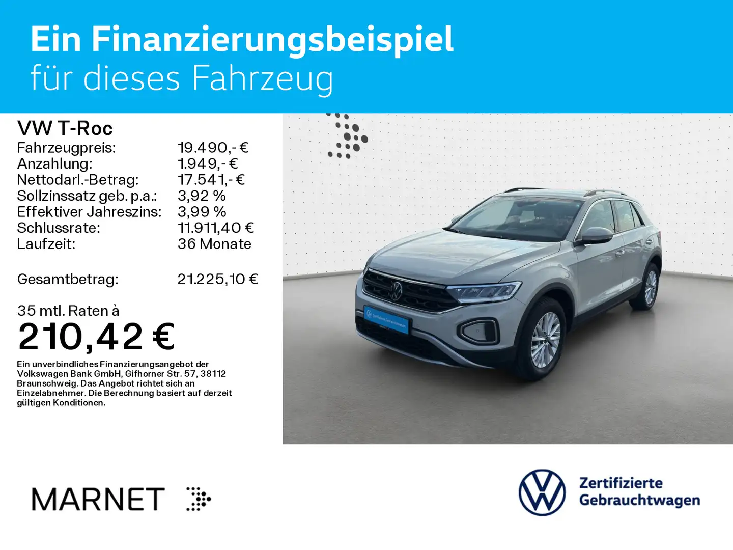 Volkswagen T-Roc Life 1.0 TSI 81kW App-Connect*Kamera*Digit Grau - 2