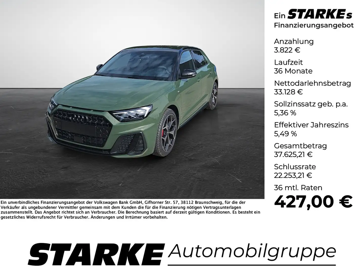 Audi A1 Sportback 30 TFSI S line RFK Navi LED SONOS 18 ... Vert - 1