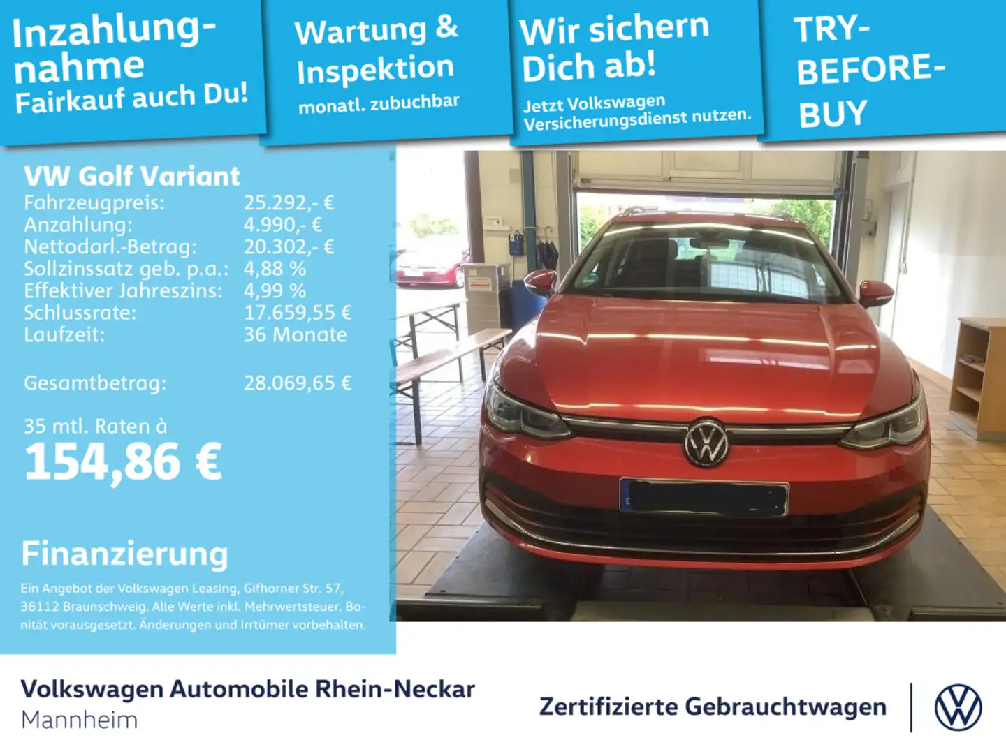 Volkswagen Golf Variant Golf VIII Variant 1.5 eTSI Style LED DSG Navi AH Rot - 1