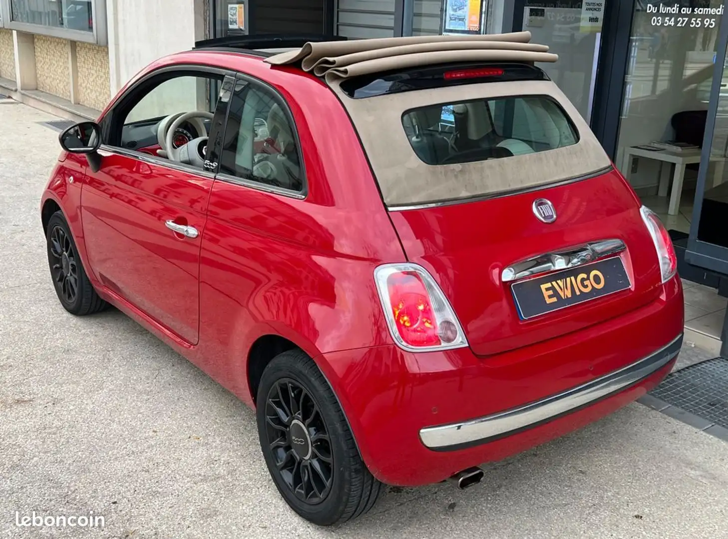 Fiat 500 cabriolet 1.2 69ch lounge Rood - 2