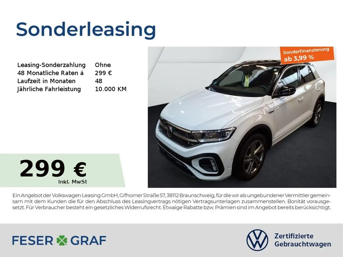 Volkswagen T-Roc R-Line 1.5 TSI DSG Navi AHK Kamera LED SiHz Weiß - 1