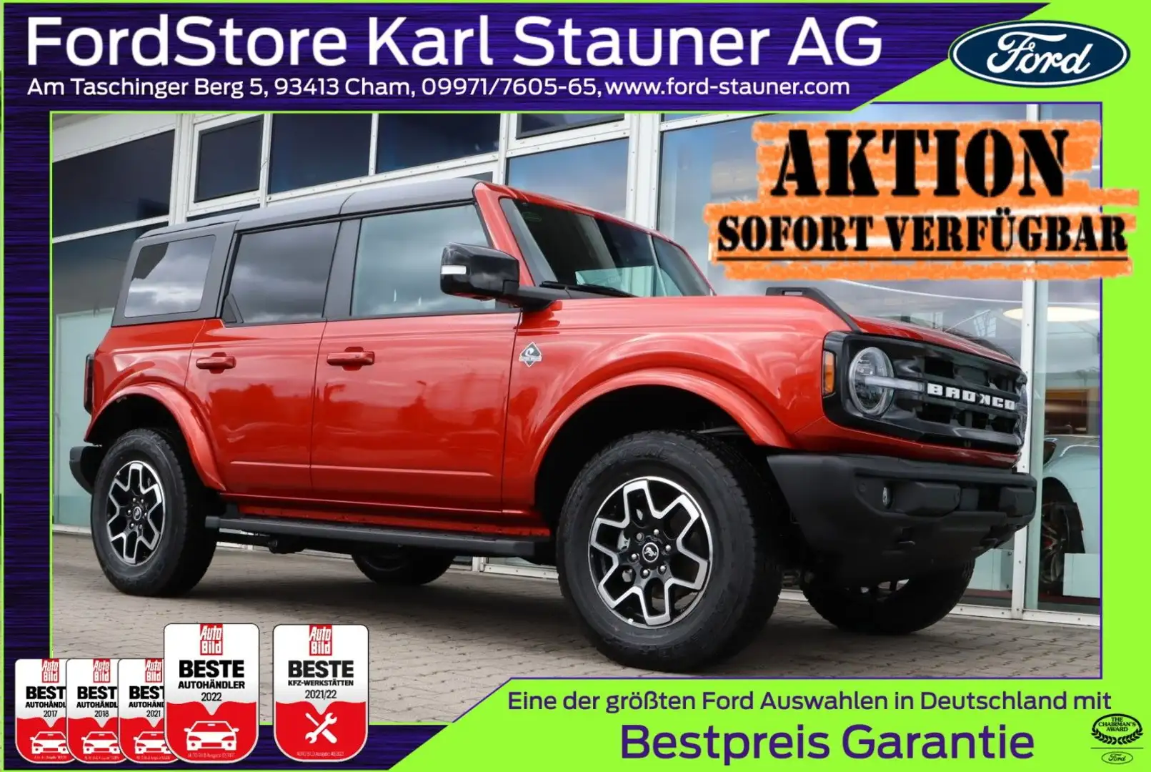 Ford Bronco Outer Banks 2.7 V6 EcoB. 4x4 Hardtop AHK Rot - 1