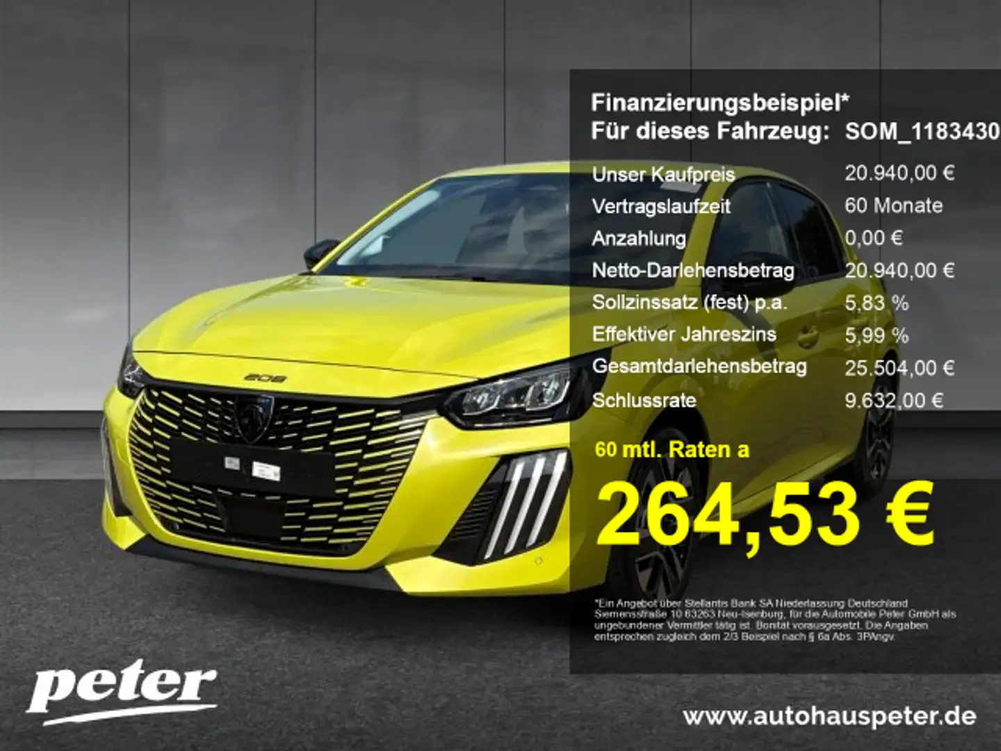 Peugeot 208 208 Allure 100 +Drive-Assist+Kamera+ Gelb - 1