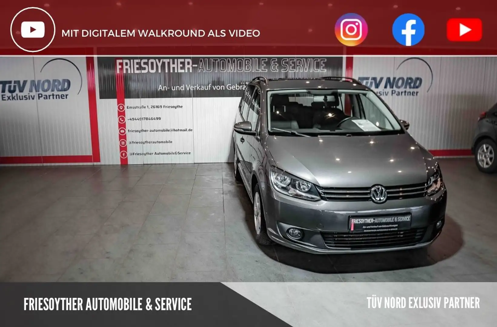 Volkswagen Touran 1.6 TDI Trendline 7-Sitzer Klimaauto Temp Grau - 1