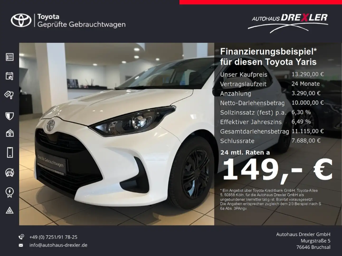 Toyota Yaris Comfort (Kamera, Apple Carplay) Weiß - 1
