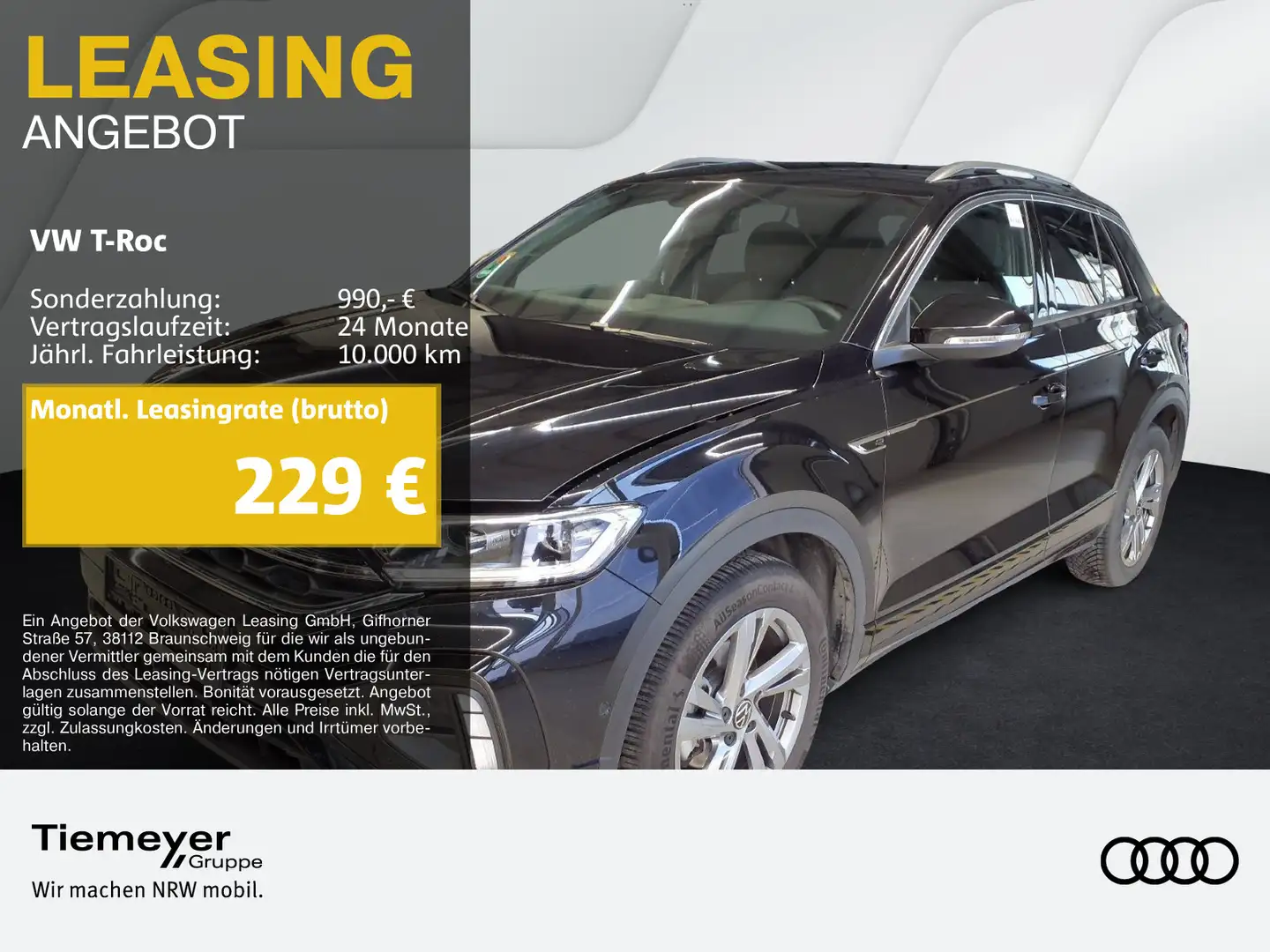 Volkswagen T-Roc 1.5 TSI DSG R-LINE LM17 NAVI AHK KAMERA Schwarz - 1