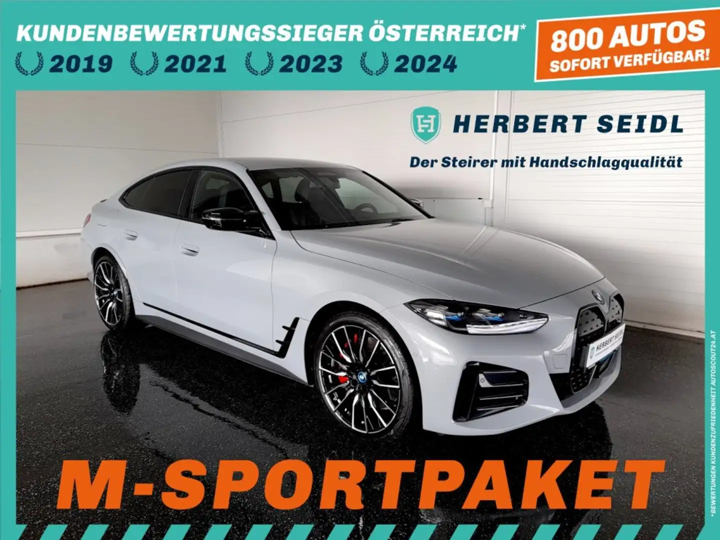 BMW i4 Gran Coupe M-SPORT PRO M50 4x4 80,7kWh *LASER LED / NAVI / ACC / DCC / VOLLEDER & MEMORY / KEYLESS / HIFI* Grau - 1