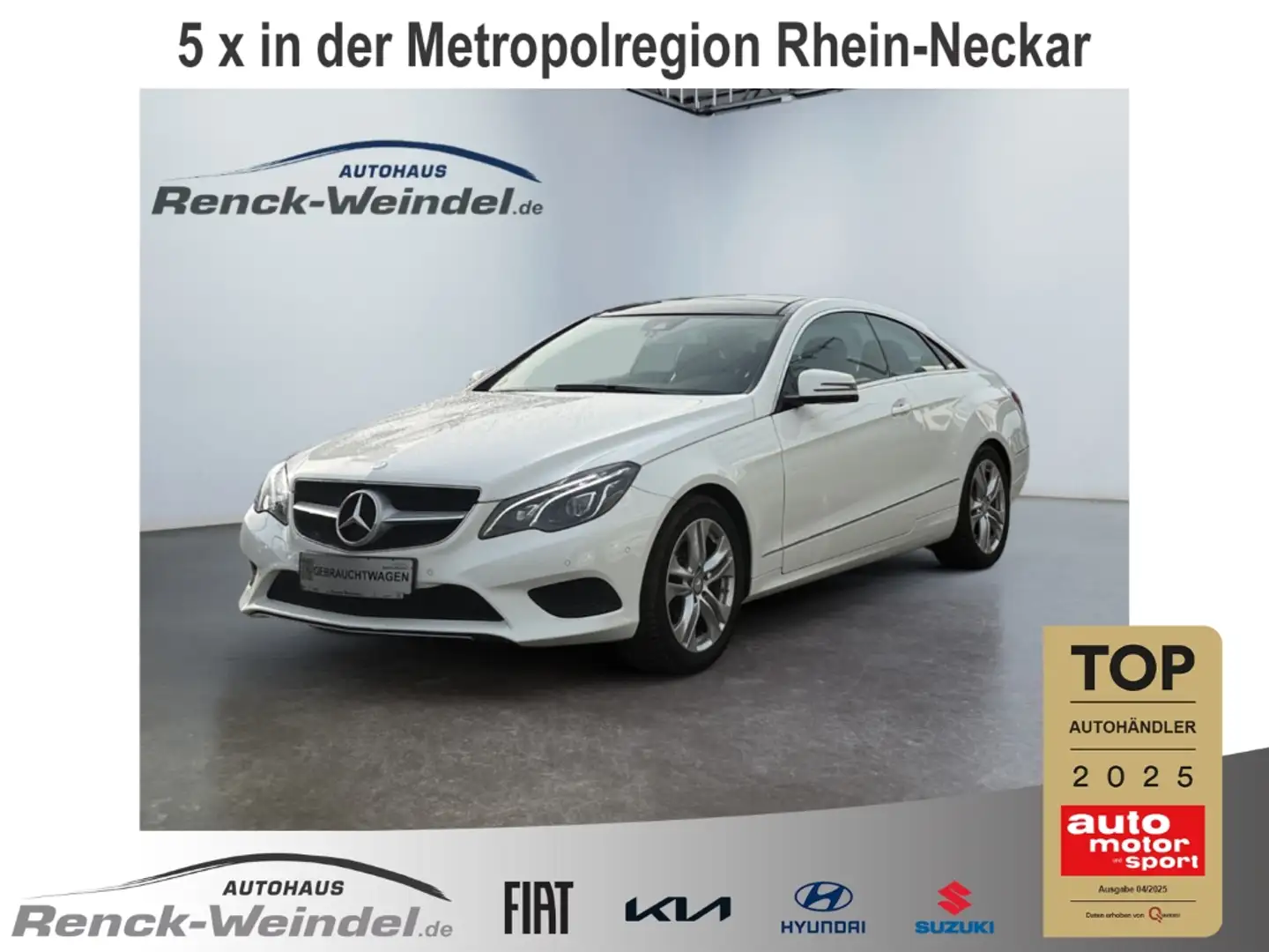 Mercedes-Benz E 200 Coupe Navi Klimaautom LED El. Panodach PDCv+h BT Weiß - 1
