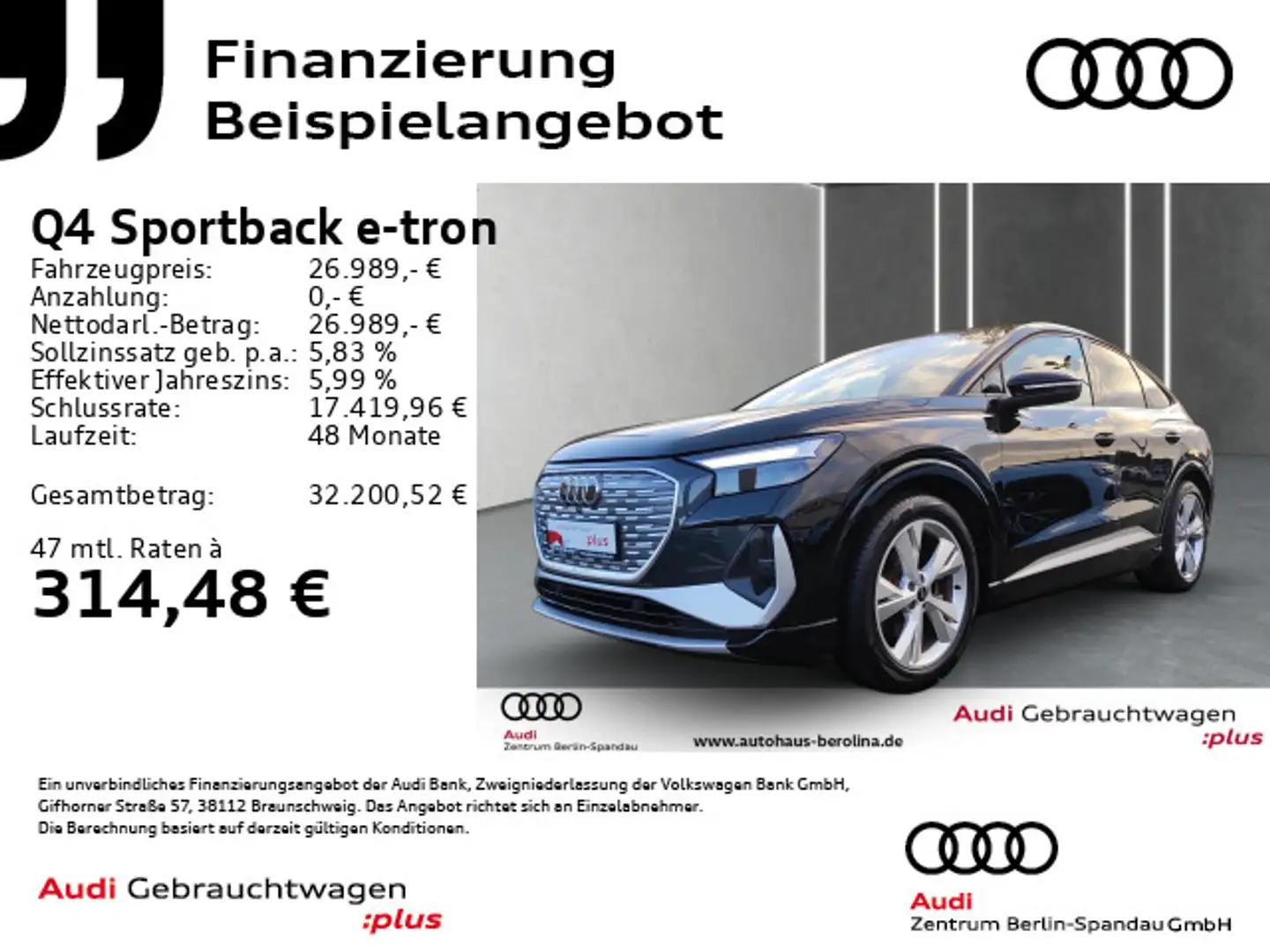 Audi Q4 e-tron 35 S line *ACC*NAV+*R-CAM* Schwarz - 1