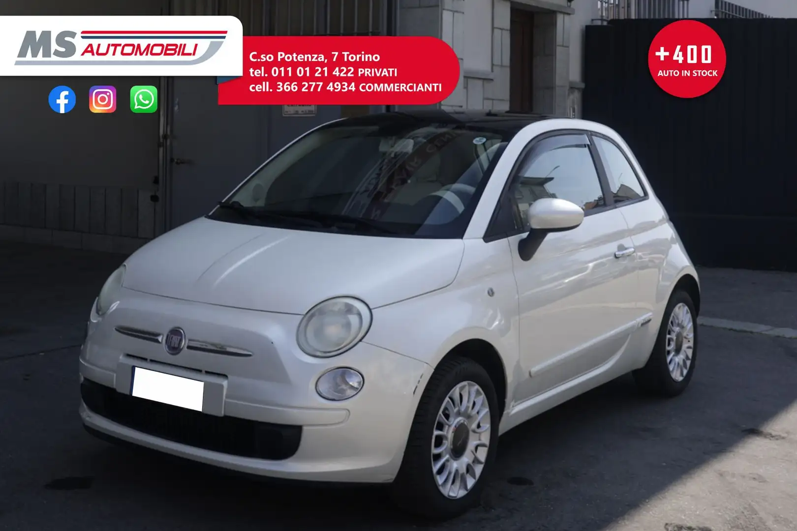 Fiat 500 FIAT 500 1.2 Lounge Navi Unicoproprietaio Bianco - 1