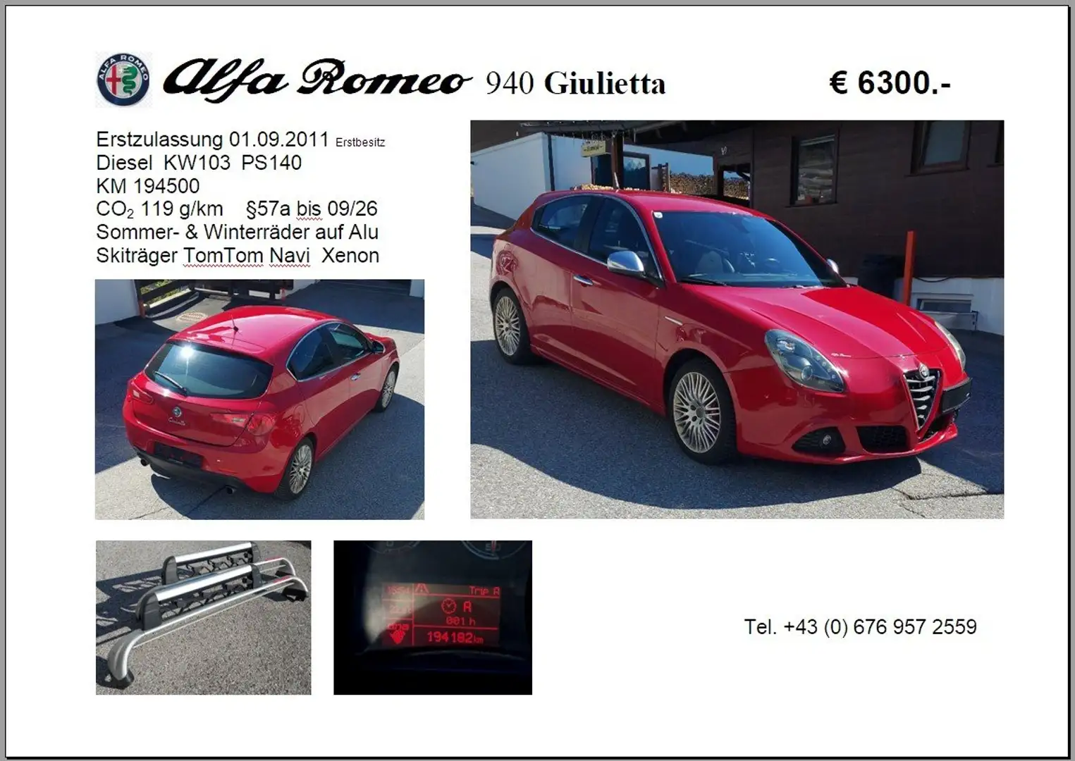 Alfa Romeo Giulietta Giulietta 2,0 JTD Multijet II Rot - 1
