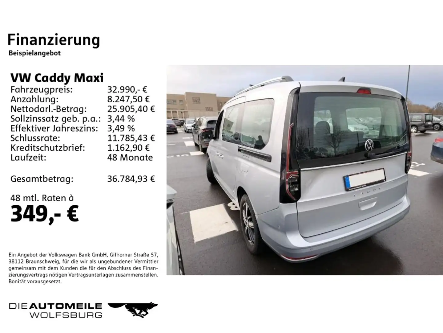 Volkswagen Caddy Life 2.0TDI DSG Style PANO/7SITZE/NAV Silber - 2