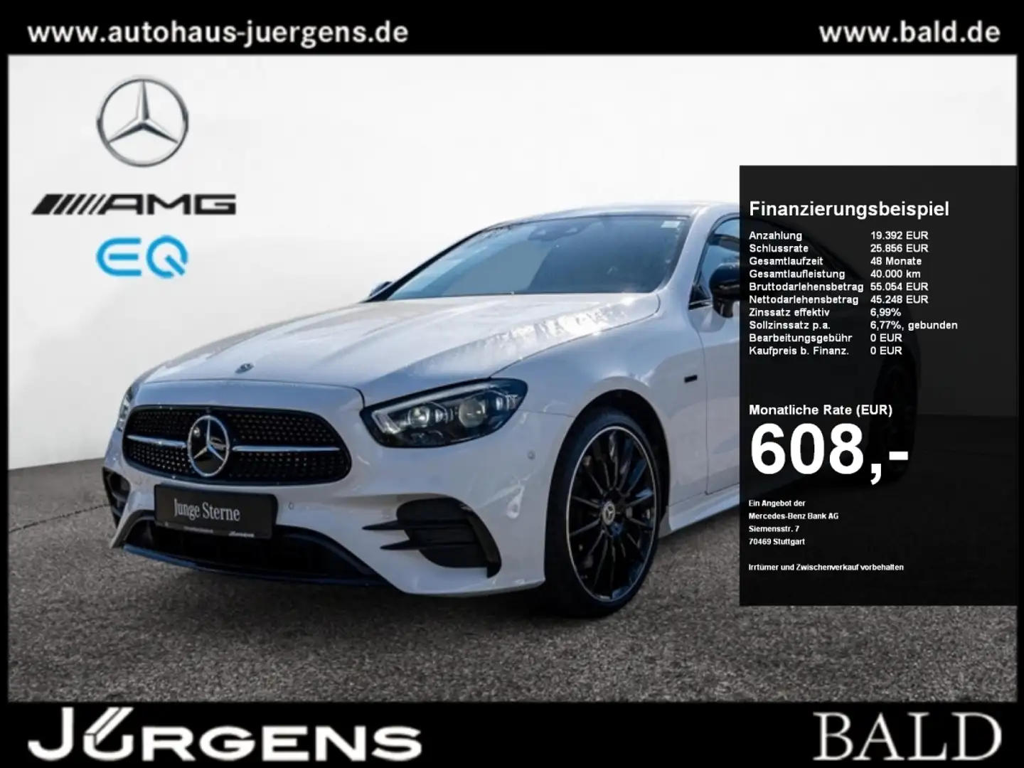Mercedes-Benz E 450 4M Coupé AMG-Sport/Pano/Burm/HUD/Night/20" Blanc - 1